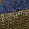 Sanskriti Vintage Blue Sarees Pure Crepe Silk Hand Beaded Kantha Sari Sustainable Fabric