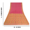 Sanskriti Vintage Pink Sarees 100% Pure Silk Woven Premium Sari Craft Sustainable Fabric