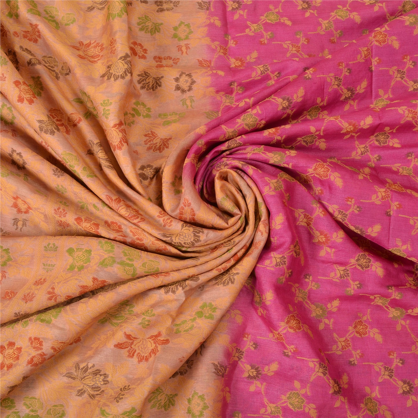 Sanskriti Vintage Pink Sarees 100% Pure Silk Woven Premium Sari Craft Sustainable Fabric