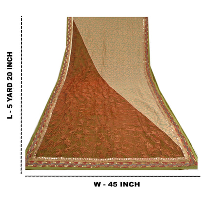 Sanskriti Vintage Sarees Art Silk Embroidered Woven Cultural Sari Craft Sustainable Fabric
