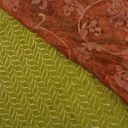 Sanskriti Vintage Sarees Art Silk Embroidered Woven Cultural Sari Craft Sustainable Fabric