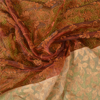 Sanskriti Vintage Sarees Art Silk Embroidered Woven Cultural Sari Craft Sustainable Fabric