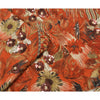 Sanskriti Vintage Orange Georgette Sari Fabric: Hand-Beaded Floral Design, 5yd Add-Elegance to Table Linen, Curtains, or Cushions