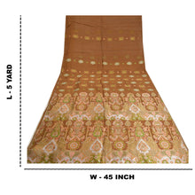 Load image into Gallery viewer, Sanskriti Vintage Brown Sarees 100% Pure Silk Woven Premium Sari Craft Fabric
