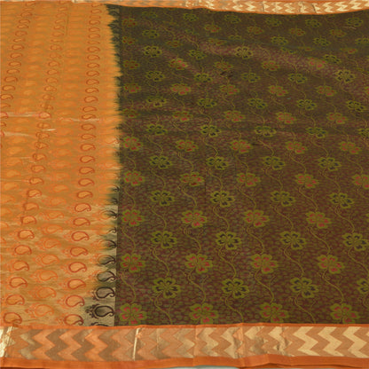 Sanskriti Vintage Dark Red Sarees 100% Pure Silk Woven Premium Sari Craft Sustainable Fabric