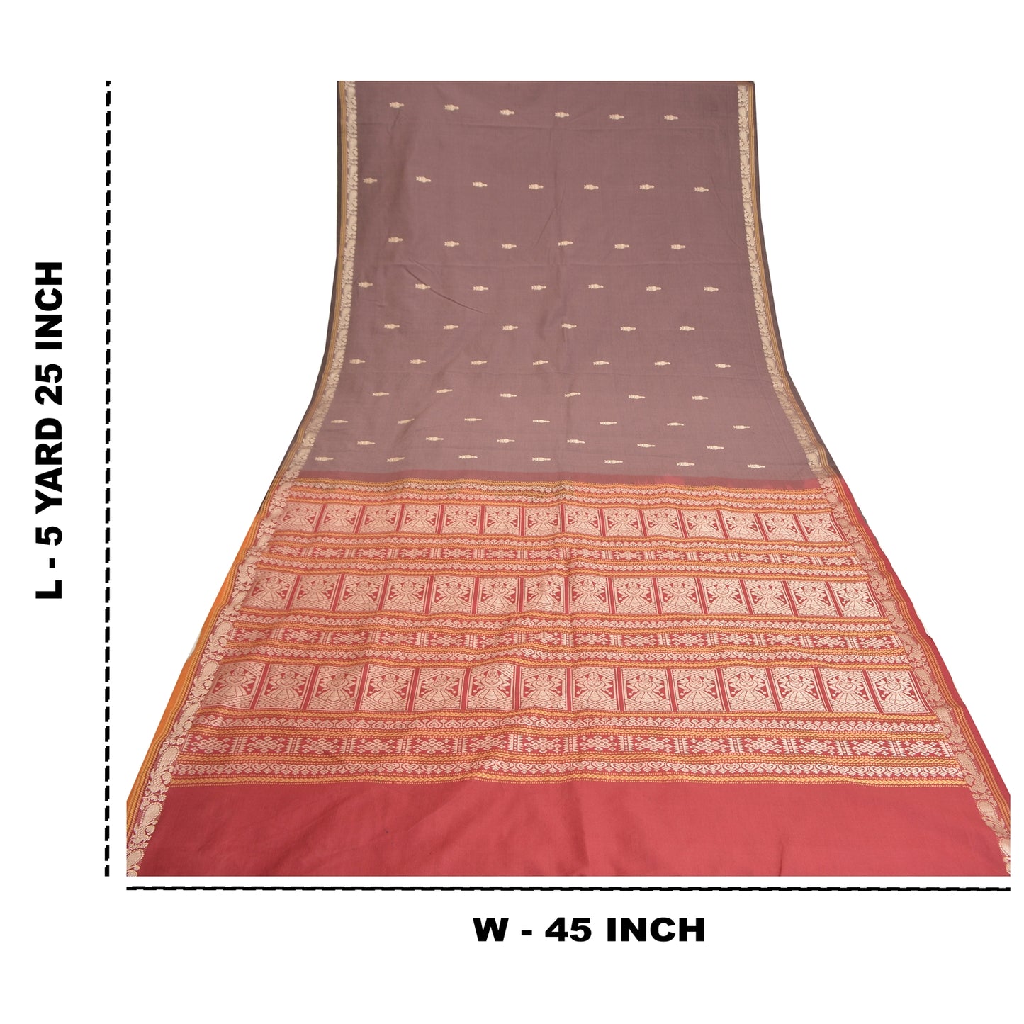Sanskriti Vintage Purple Sarees Blend Cotton Hand-Woven Premium Sari Sustainable Fabric