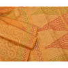 Sanskriti Vintage Saffron Indian Sarees 100% Pure Silk Woven Sari Craft Sustainable Fabric