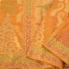 Sanskriti Vintage Saffron Indian Sarees 100% Pure Silk Woven Sari Craft Sustainable Fabric