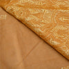 Sanskriti Vintage Saffron Sarees Blend Silk Hand Beaded Woven Ethnic Sari Sustainable Fabric