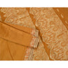 Sanskriti Vintage Saffron Sarees Blend Silk Hand Beaded Woven Ethnic Sari Sustainable Fabric