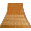 Sanskriti Vintage Saffron Sarees Blend Silk Hand Beaded Woven Ethnic Sari Sustainable Fabric