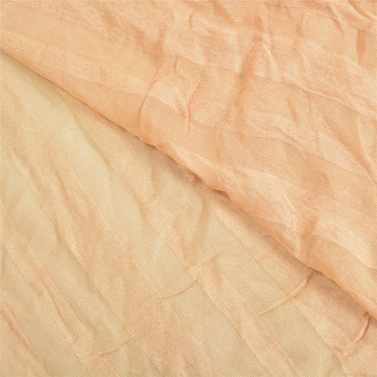 Sanskriti Vintage Peach Sarees Blend Georgette Embroidered Parsee Sari Sustainable Fabric