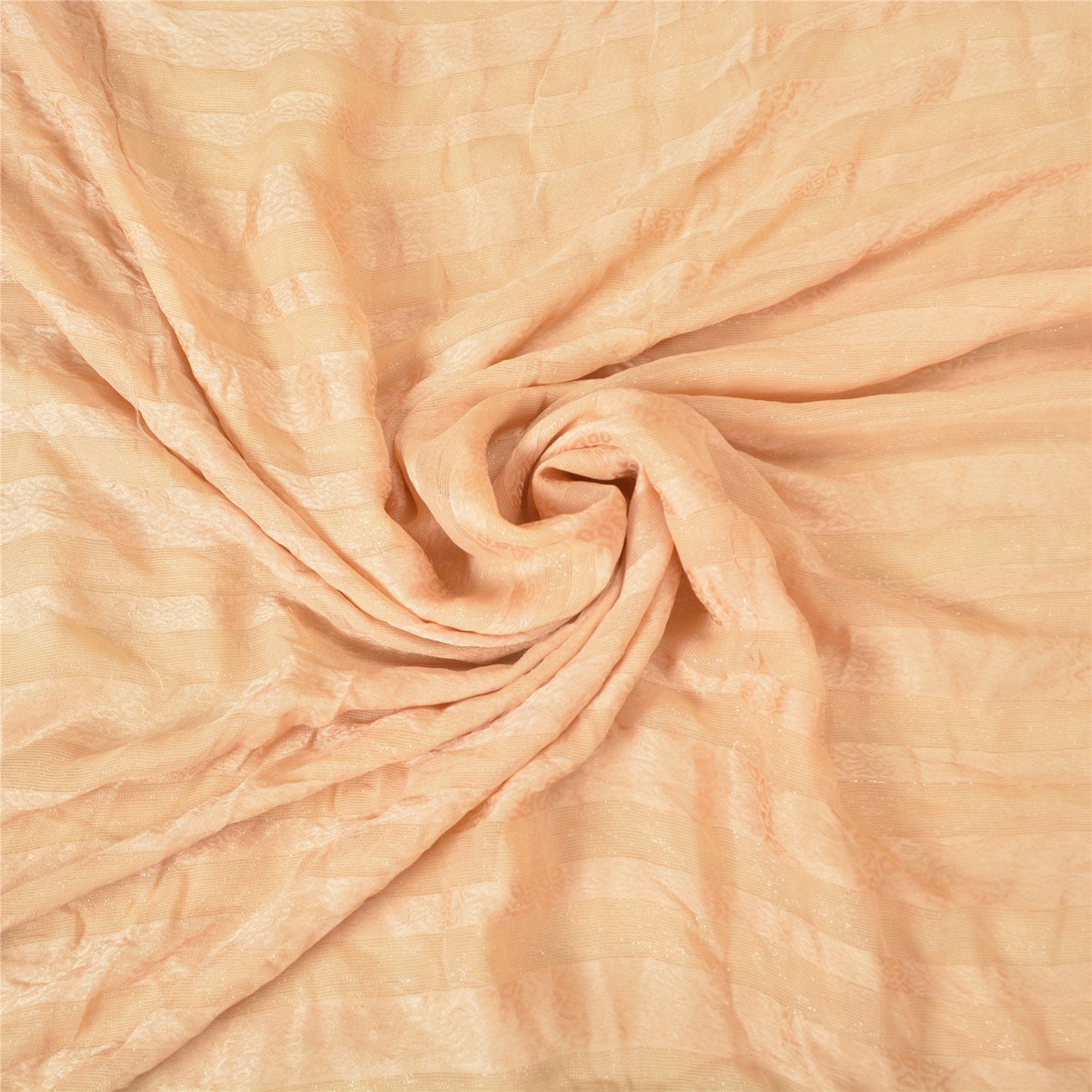 Sanskriti Vintage Peach Sarees Blend Georgette Embroidered Parsee Sari Sustainable Fabric