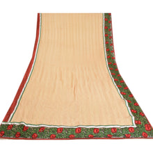 Load image into Gallery viewer, Sanskriti Vintage Peach Sarees Blend Georgette Embroidered Parsee Sari Fabric
