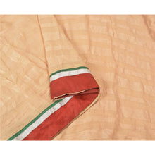 Load image into Gallery viewer, Sanskriti Vintage Peach Sarees Blend Georgette Embroidered Parsee Sari Fabric
