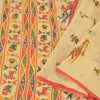 Sanskriti Vintage Ivory Sarees Cotton Hand Beaded Printed Sari Craft Sustainable Fabric