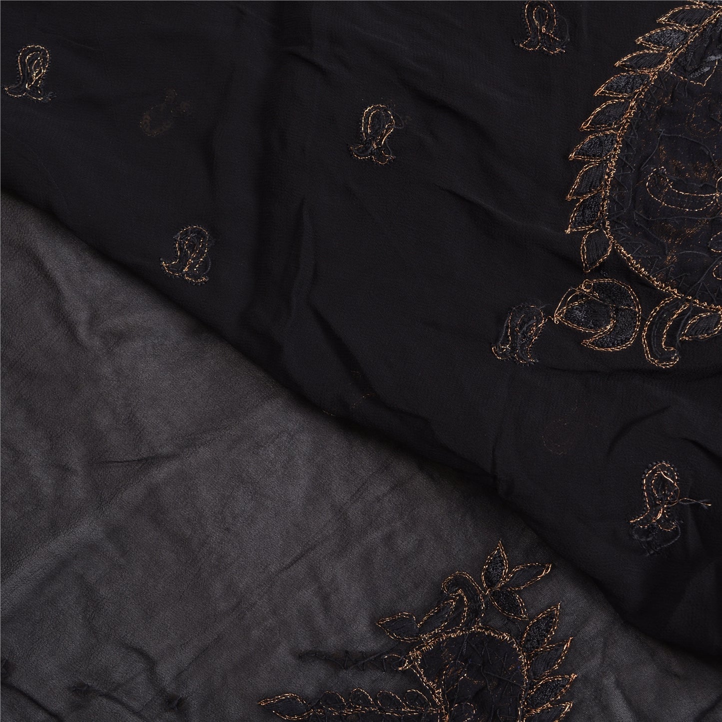 Сари из чистого шелка жоржет ручной работы из бисера на санскрите, сари из экологически чистой ткани