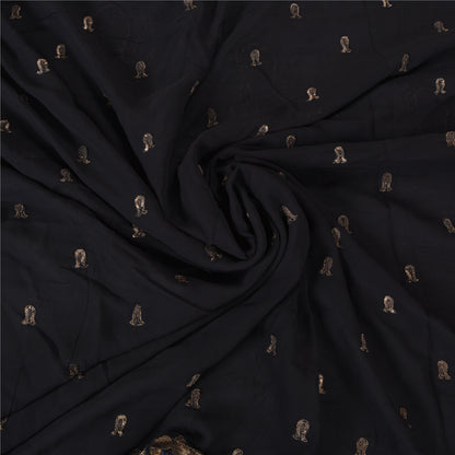 Сари из чистого шелка жоржет ручной работы из бисера на санскрите, сари из экологически чистой ткани