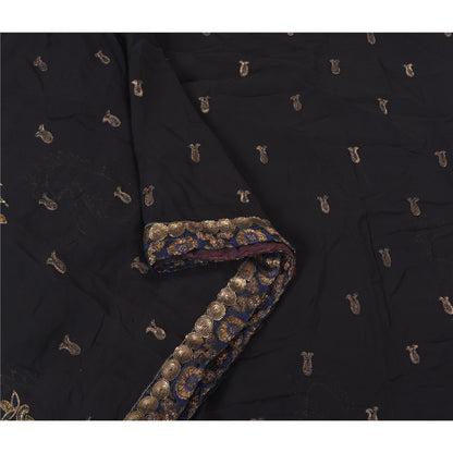 Сари из чистого шелка жоржет ручной работы из бисера на санскрите, сари из экологически чистой ткани