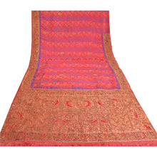 Load image into Gallery viewer, Sanskriti Vintage Pink Sarees Pure Silk Hand Beaded Premium Sari Craft Fabric
