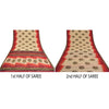 Sanskriti Vintage Ivory Sarees Cotton Printed & Woven Premium Sari Craft Sustainable Fabric
