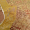 Sanskriti Vintage Cream Sarees 100% Pure Silk Printed Woven Sari Craft Sustainable Fabric