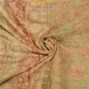 Sanskriti Vintage Cream Sarees 100% Pure Silk Printed Woven Sari Craft Sustainable Fabric