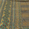 Sanskriti Vintage Green Sarees 100% Pure Silk Hand Beaded Kantha Sari Sustainable Fabric