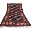 Sanskriti Vintage Black Sarees Blend Silk Hand Beaded Premium Sari Craft Sustainable Fabric