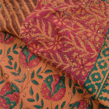 Load image into Gallery viewer, Sanskriti Vintage Sarees Pure Crepe Silk Handmade Chikankari Mukiesh Sari Fabric
