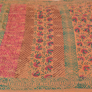 Sanskriti Vintage Sarees Pure Crepe Silk Handmade Chikankari Mukiesh Sari Fabric