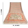 Sanskriti Vintage Ivory Sarees 100% Pure Cotton Handmade Kalamkari Sari Sustainable Fabric