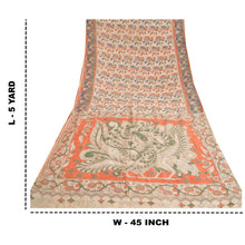 Load image into Gallery viewer, Sanskriti Vintage Ivory Sarees 100% Pure Cotton Handmade Kalamkari Sari Fabric
