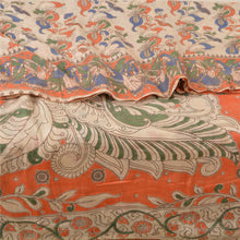 Load image into Gallery viewer, Sanskriti Vintage Ivory Sarees 100% Pure Cotton Handmade Kalamkari Sari Fabric
