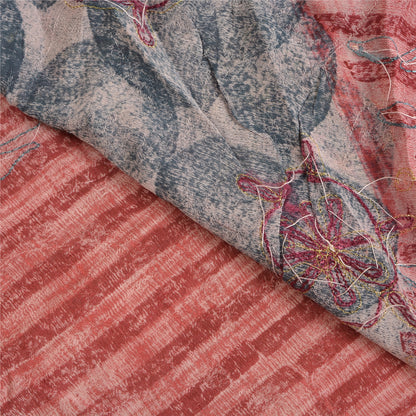 Санскритские винтажные индийские сари из смеси жоржета, расшитые вручную бисером, премиальная ткань для сари из экологически чистой ткани