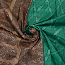 Load image into Gallery viewer, Sanskriti Vintage Green Sarees Pure Silk Woven Baluchari Tie-Dye Sari Fabric
