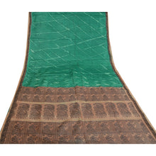 Load image into Gallery viewer, Sanskriti Vintage Green Sarees Pure Silk Woven Baluchari Tie-Dye Sari Fabric

