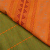 Sanskriti Vintage Green Sarees Blend Cotton Premium Sari Craft 5 Yard Sustainable Fabric