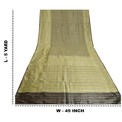 Sanskriti Vintage Dark Coffee Brown Sarees Blend Silk Woven Premium Sari Sustainable Fabric