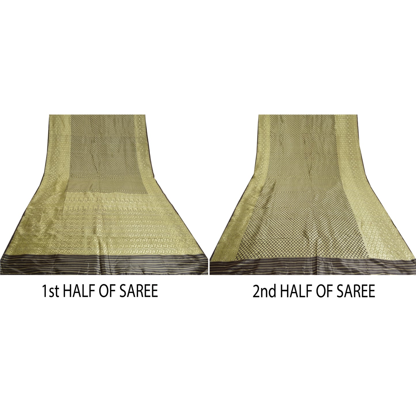 Sanskriti Vintage Dark Coffee Brown Sarees Blend Silk Woven Premium Sari Sustainable Fabric