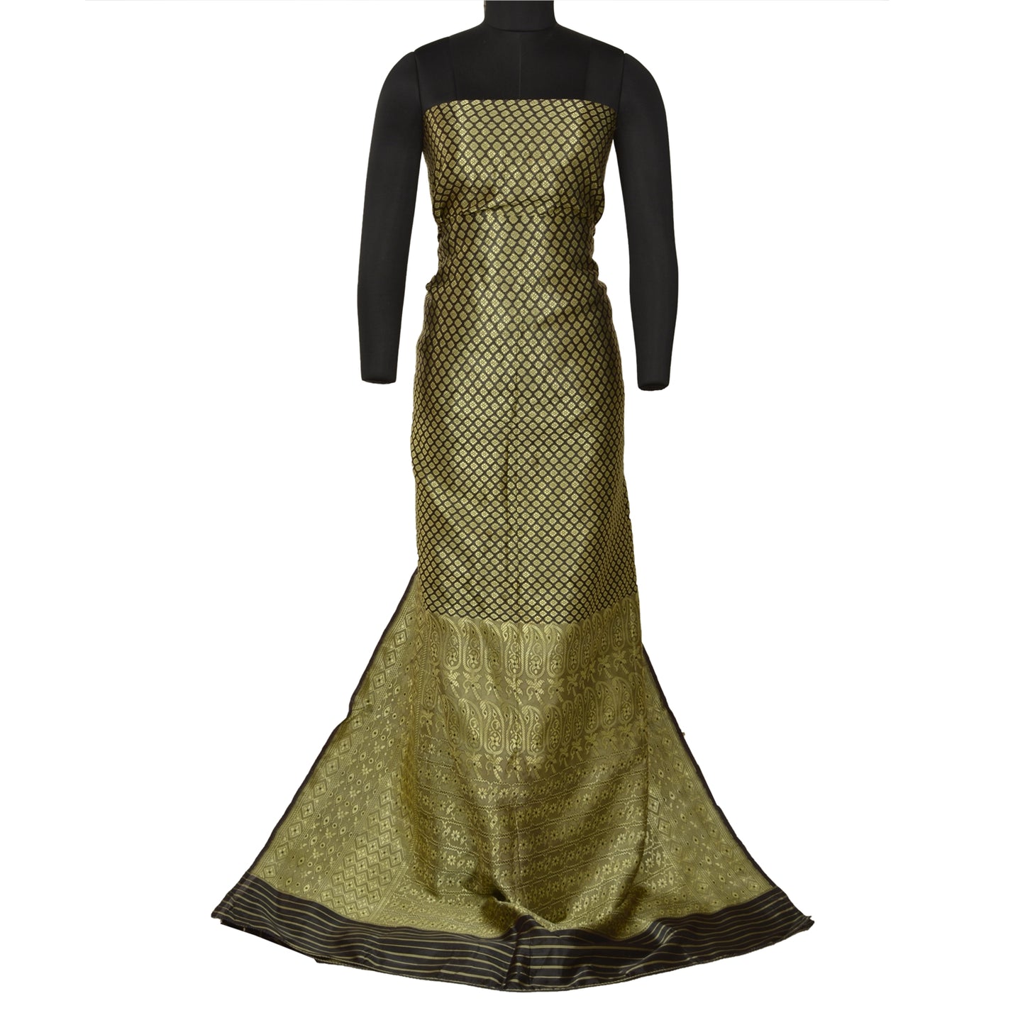 Sanskriti Vintage Dark Coffee Brown Sarees Blend Silk Woven Premium Sari Sustainable Fabric