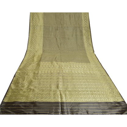 Sanskriti Vintage Dark Coffee Brown Sarees Blend Silk Woven Premium Sari Sustainable Fabric
