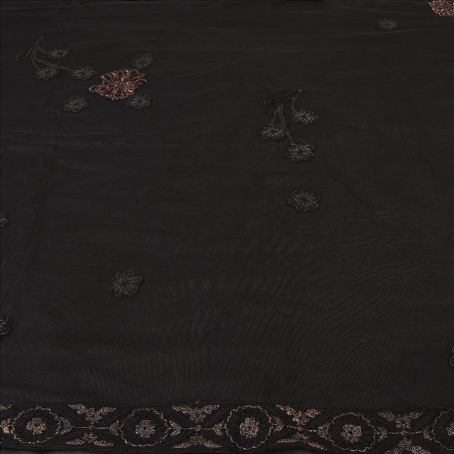 Санскритские винтажные сари Болливуда из чистого шелка-жоржета ручной работы из зари-сари из экологически чистой ткани