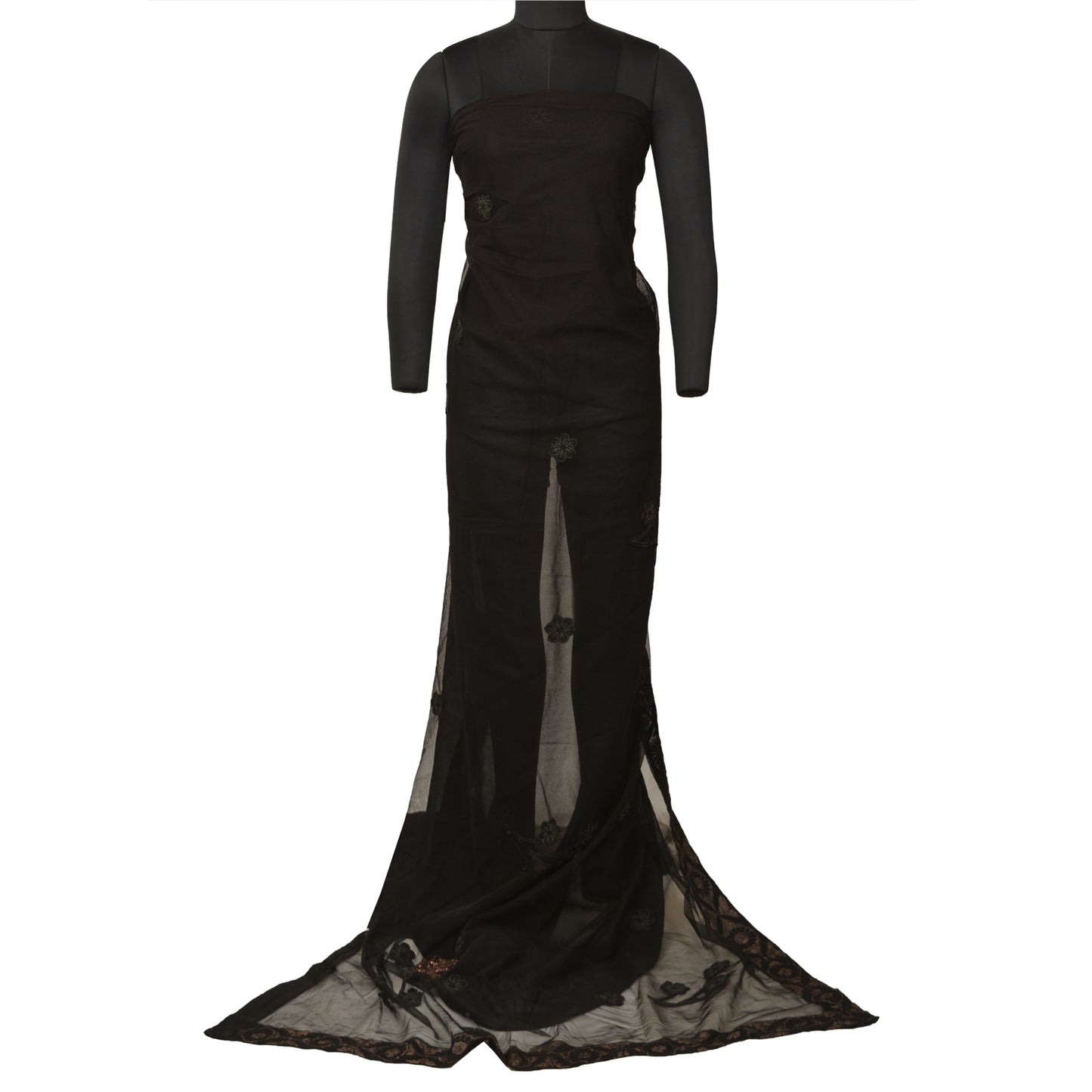 Санскритские винтажные сари Болливуда из чистого шелка-жоржета ручной работы из зари-сари из экологически чистой ткани