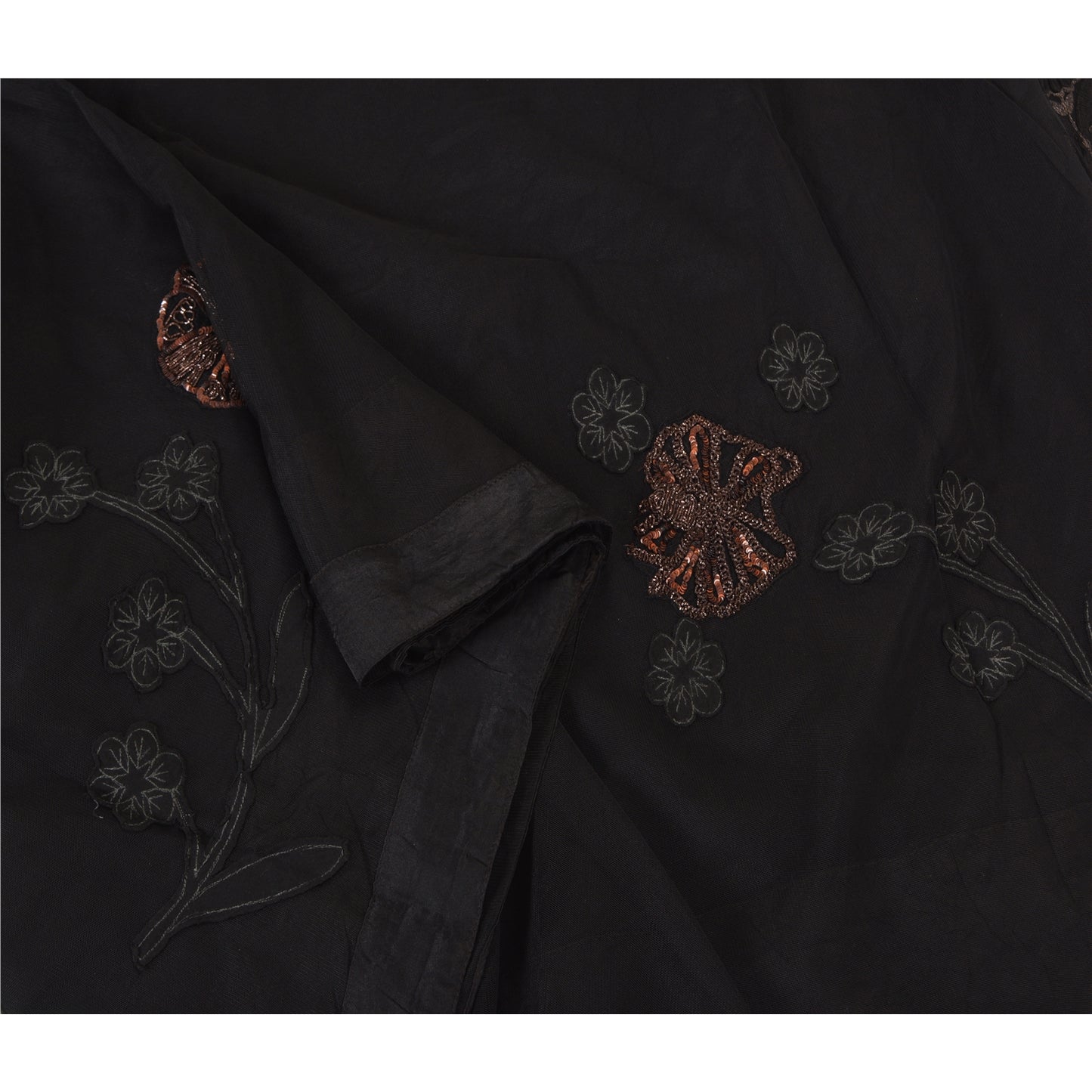 Санскритские винтажные сари Болливуда из чистого шелка-жоржета ручной работы из зари-сари из экологически чистой ткани