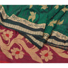 Sanskriti Vintage Green/Pink Indian Sarees Blend Silk Woven Premium Sari Sustainable Fabric