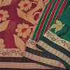 Sanskriti Vintage Green/Pink Indian Sarees Blend Silk Woven Premium Sari Sustainable Fabric