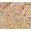 Sanskriti Vintage Ivory Indian Sarees 100% Pure Silk Woven Sari Craft Sustainable Fabric