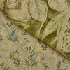 Sanskriti Vintage Green/Cream Sarees Organza Hand Beaded Brasso Work Sari Sustainable Fabric