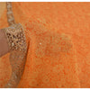 Sanskriti Vintage Orange Bollywood Sarees Pure Georgette Silk Beaded Sari Sustainable Fabric